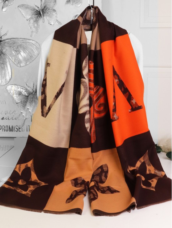 Reversible Cashmere Feeling Designer Print Premium Scarf